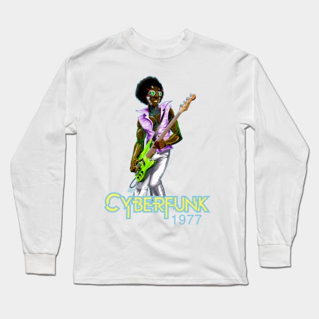 Asplenia Studios Cyberfunk 1977 bass player Long Sleeve T-Shirt by AspleniaStudios